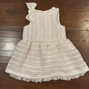Baby toddler special occasion white and gold party dress 12-18M